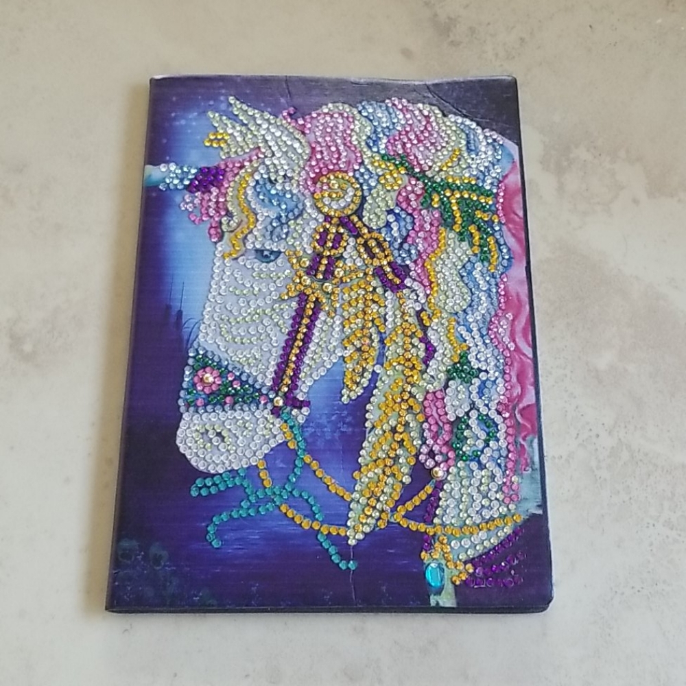 Jeweled Soft Leather Unicorn Notebook/Journal NWOT